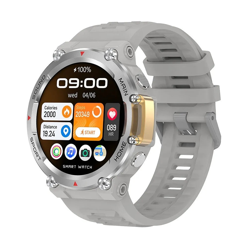 Smart watch with Bluetooth calling and NFC health monitoring for outdoor sport, black colour