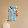 TPU phone case with irregular meteorite three-dimensional pattern in solid colour for iPhone