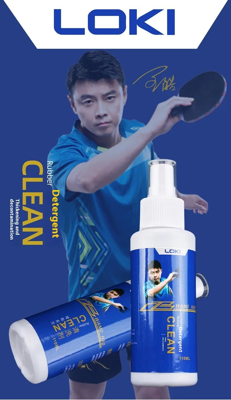 110ml table tennis blade covering rubber cleaning liquid with sponge applicator for ping pong bat maintenance