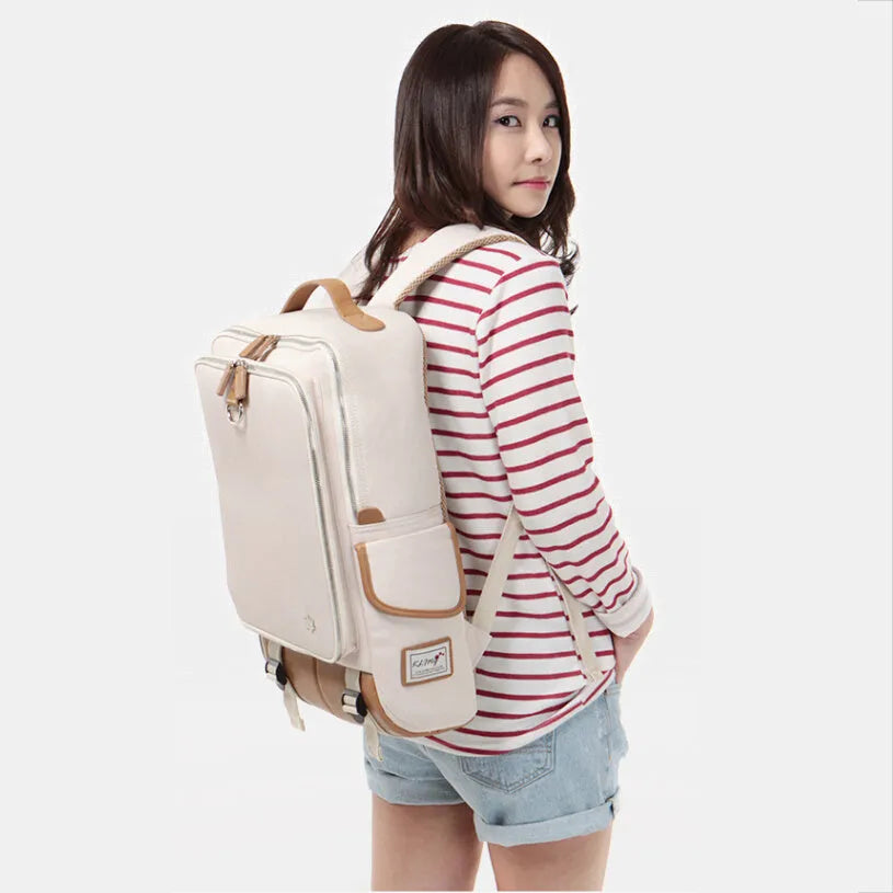 Modern men's large capacity Oxford cloth backpack in army green colour, dimensions 30x16x46cm.