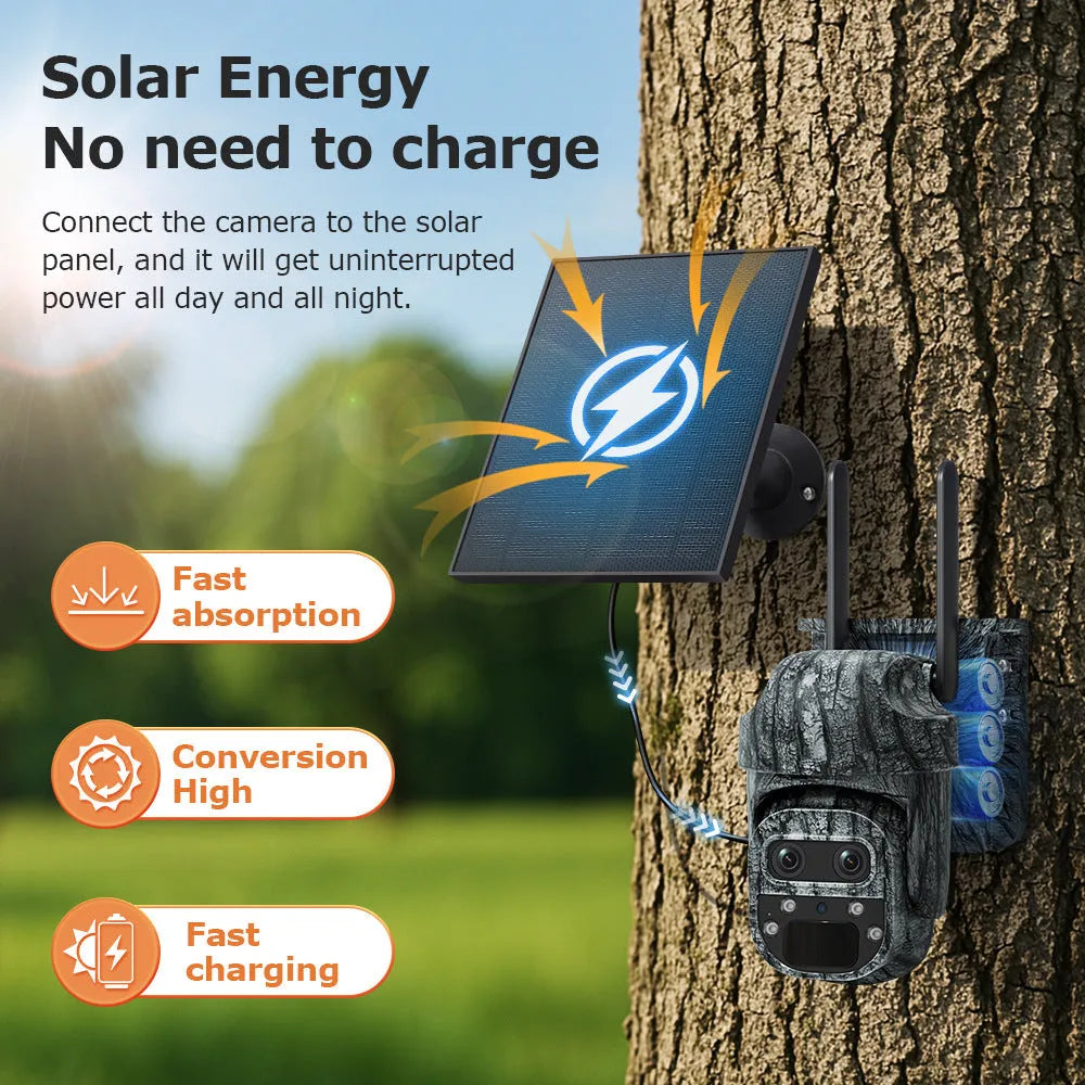 6 million HD night vision 4G solar camouflage security camera with IP66 rating for outdoor use