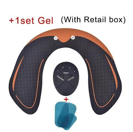 EMS electrical muscle stimulator unit with gel pads for hip and abdominal toning