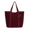 Women's PU leather tote bag with double shoulder straps in horizontal square shape