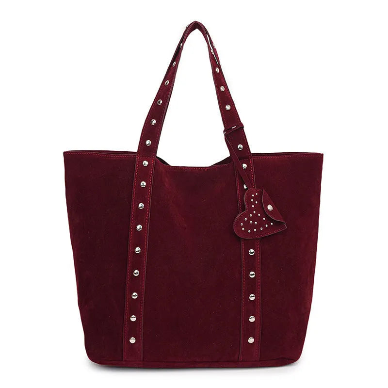 Women's PU leather tote bag with double shoulder straps in horizontal square shape