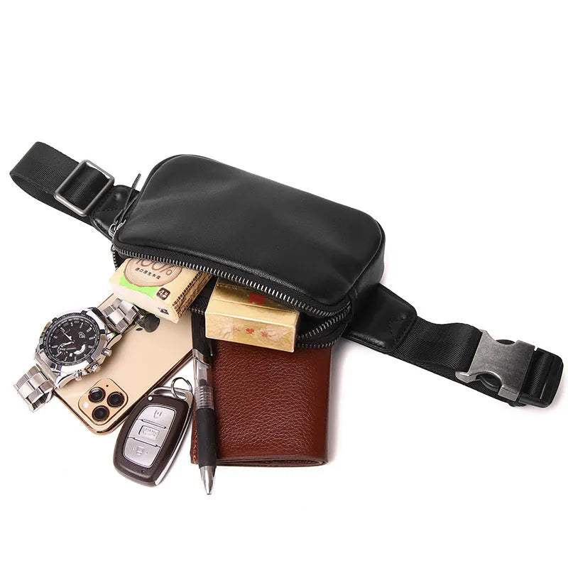 Men's small leather crossbody bag in cowhide with urban style