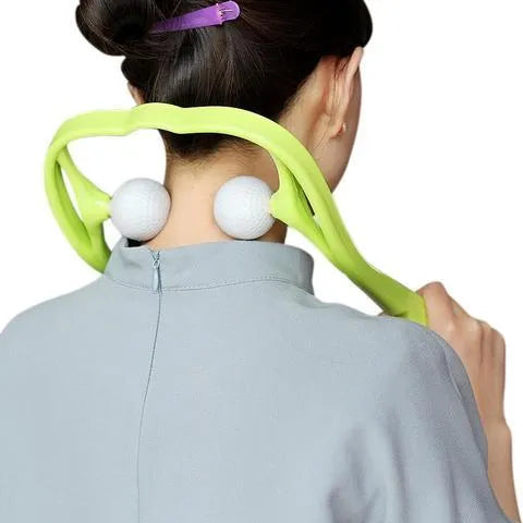 Plastic pressure point therapy neck massager with adjustable stand in blue colour
