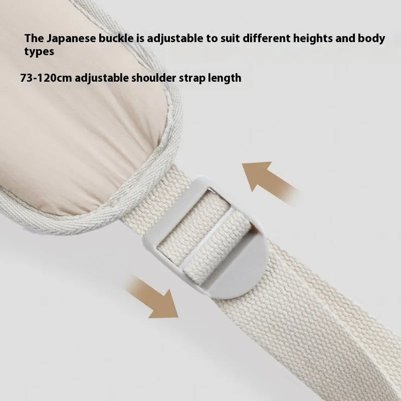 Portable outdoor nylon pet messenger bag for small pets under 6kg in Almond Custard colour with adjustable strap