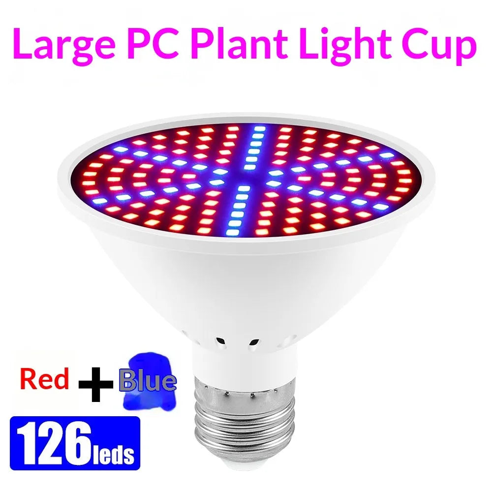 Red-blue spectrum plant growth fill light with 200 LED beads in PC shell