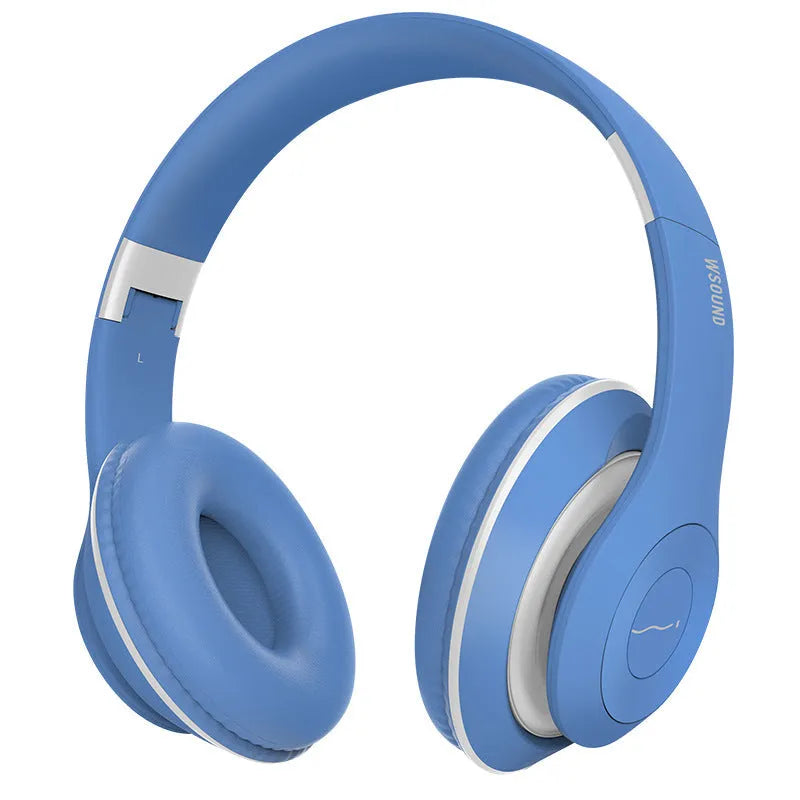 Blue and red Bluetooth wireless stereo headset with bilateral design for both ears