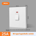 Curved rack high current switch with light panel, 25A 45A 3 pole, gold gray white, for water heater air conditioner
