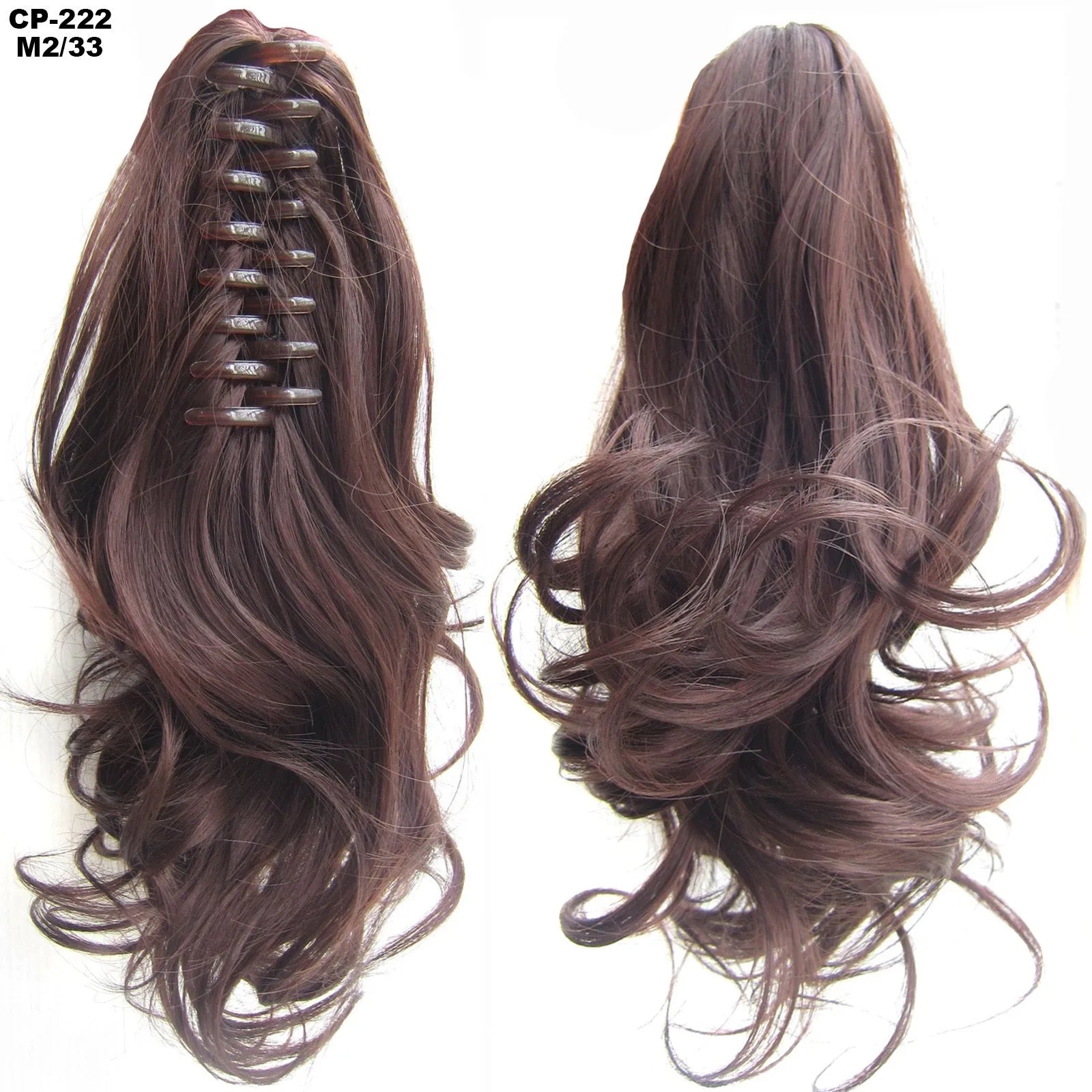 Long wave ponytail wrap around clip in hair extension 40cm chemical fiber natural wave grey hairpiece