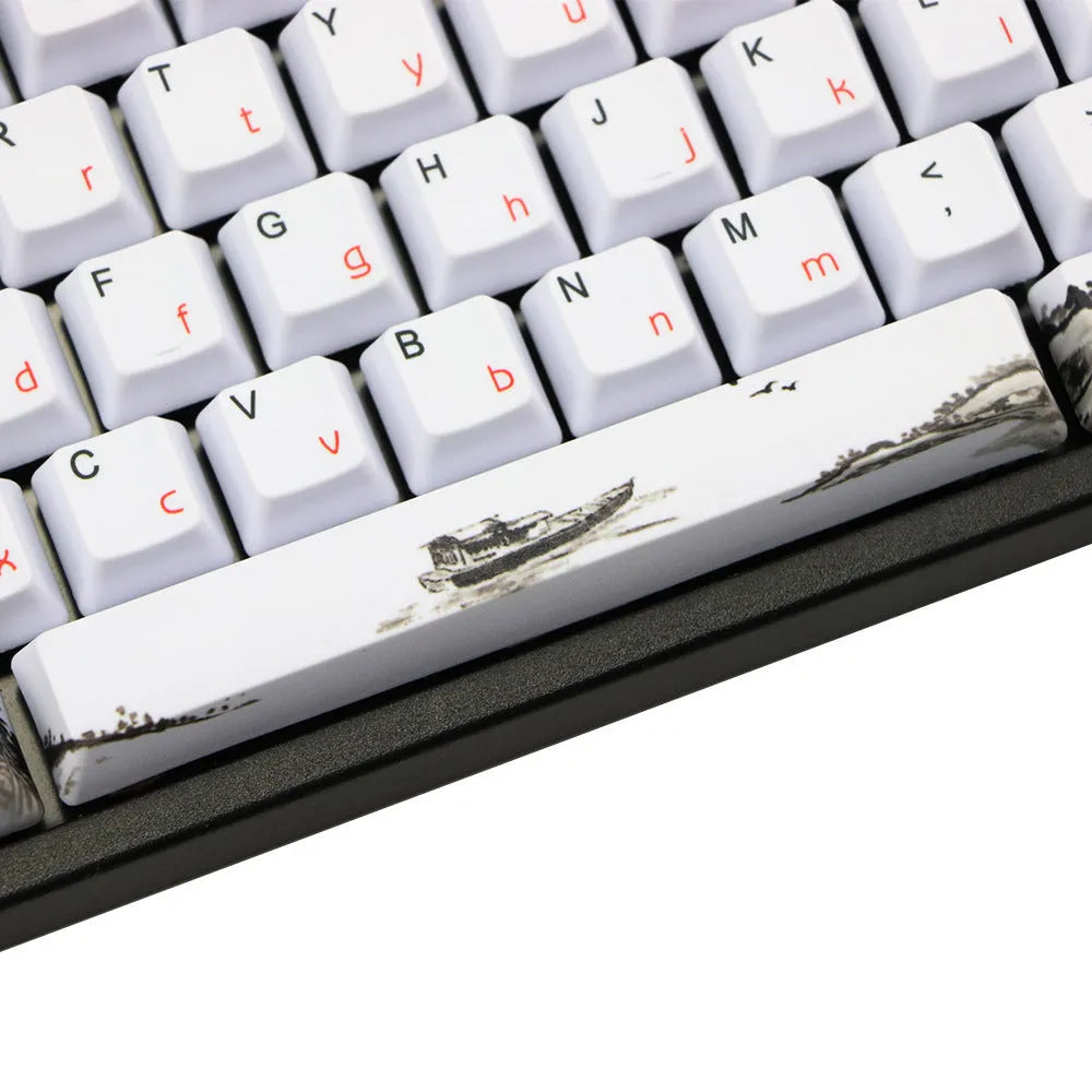 PBT Wangjiang plum blossom theme mechanical keyboard keycap set with 109 keys in OEM height profile