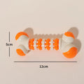 Blue bone-shaped dog toy with a treat holder in the centre for small breeds
