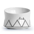 Nordic ridged ceramic pet bowl for cats and dogs, 16x16x12cm, grey pink or white