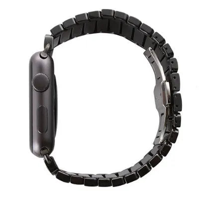 Black ceramic stainless steel Apple Watch band for 38mm and 42mm models