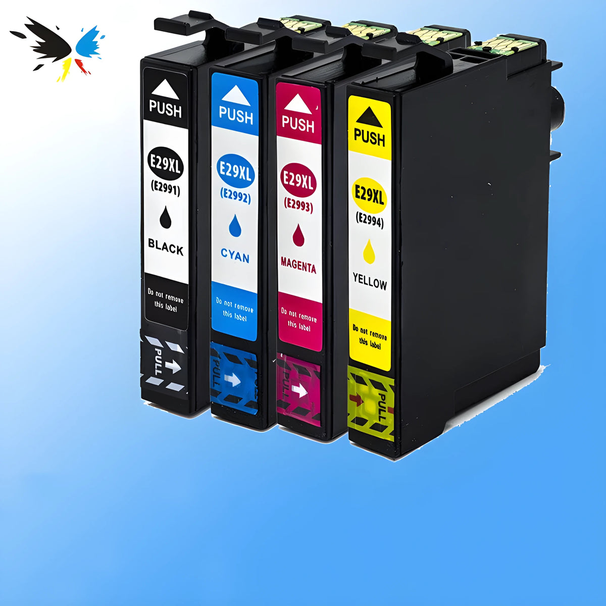 Four-pack of non-original ink cartridges compatible with Epson T2991XL black and colour cartridges for Expression Home XP printers