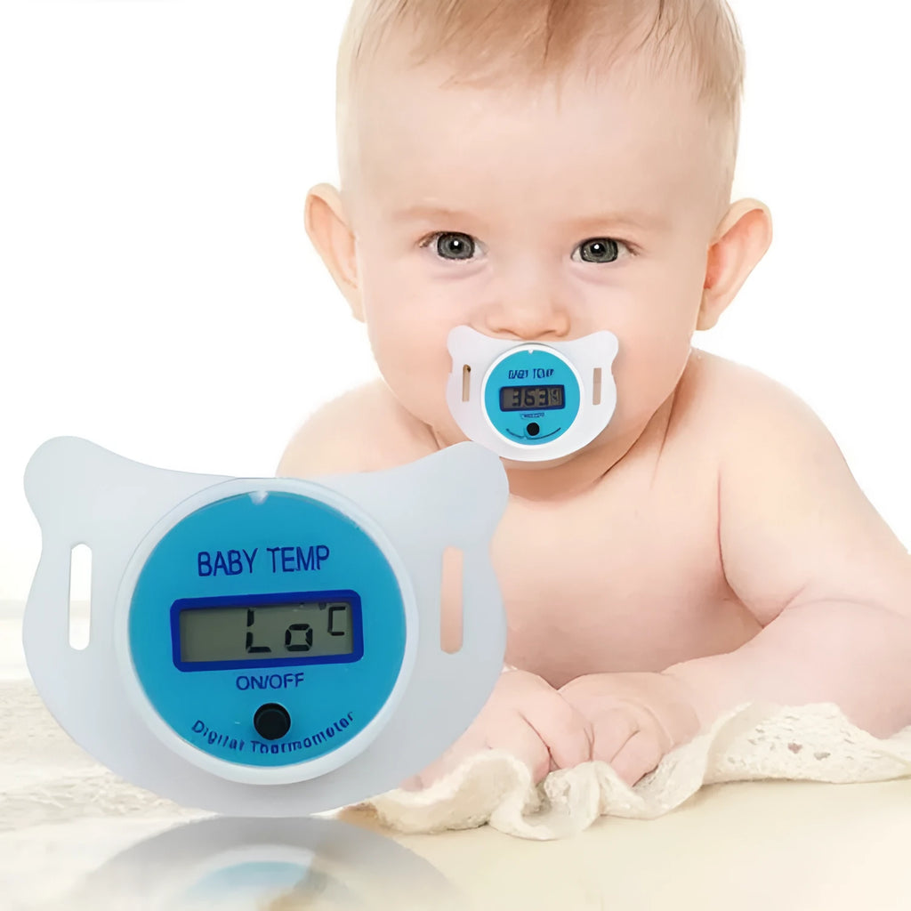 Baby pacifier digital thermometer in Pink colour for infant temperature monitoring