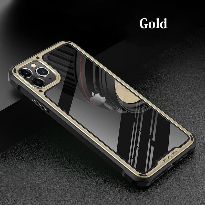 Transparent silicone iPhone 11 case showing six colour options with business style design