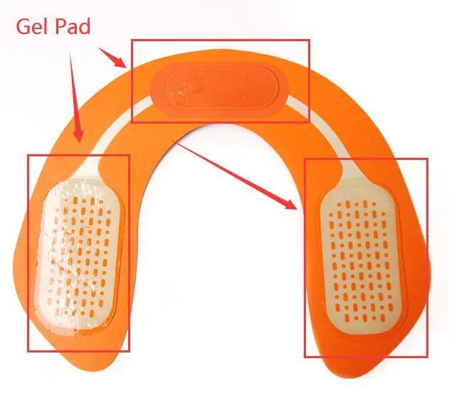 EMS electrical muscle stimulator unit with gel pads for hip and abdominal toning