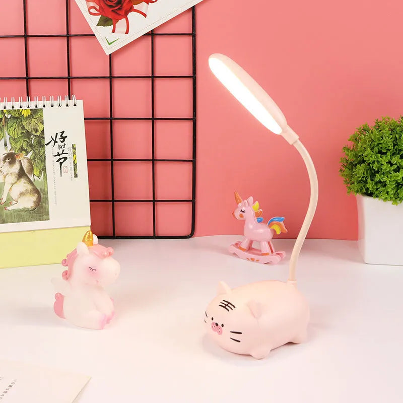 LED heart-shaped book light with warm white light, USB rechargeable, available in blue with bear style