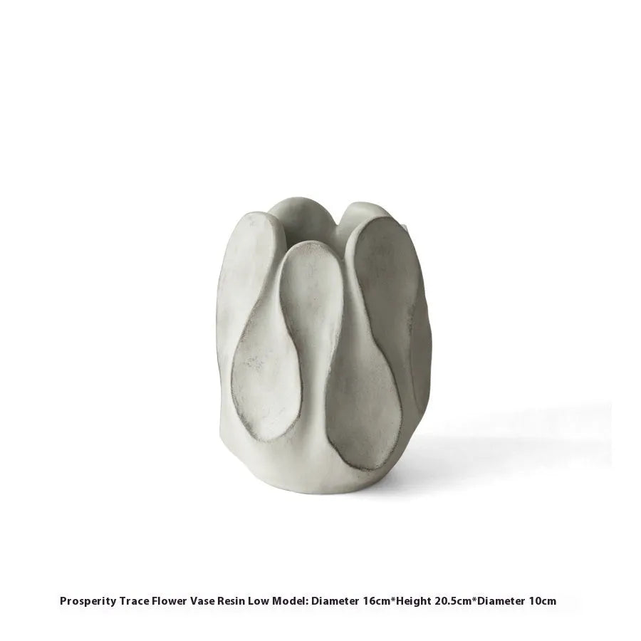 Irregular artistic ceramic vase in magnesium clay for flower arrangements, available in high and low style options