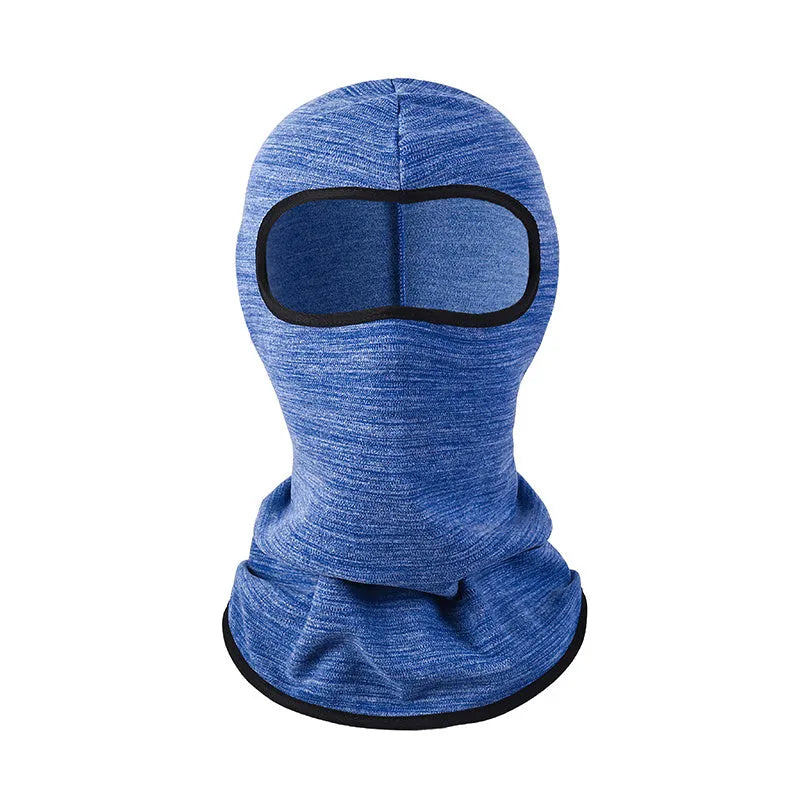 Unisex cotton motorcycle head cover in average size 55-60cm with dome cap design, shown with included gloves.