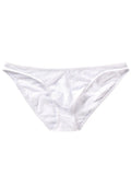 Men's black quick-dry nylon briefs with a low-waisted triangle cut on a white background.