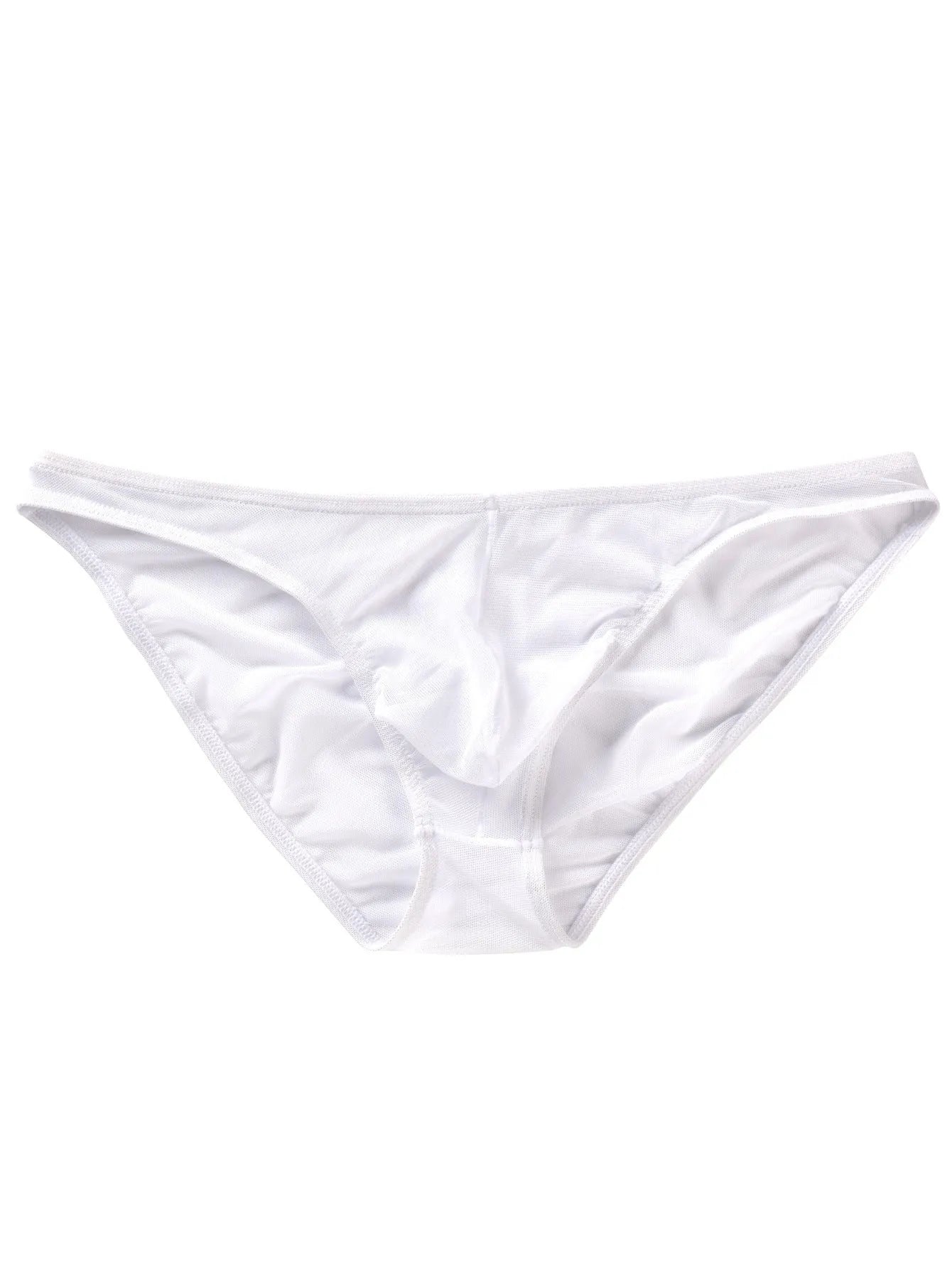 Men's black quick-dry nylon briefs with a low-waisted triangle cut on a white background.