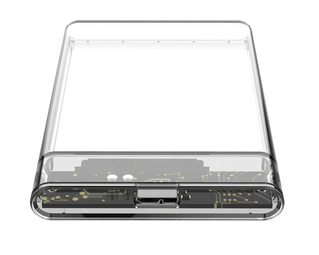 Transparent PC hard disk box for 2.5-inch SATA HDD, gray finish, USB 3.0 interface, external drive enclosure