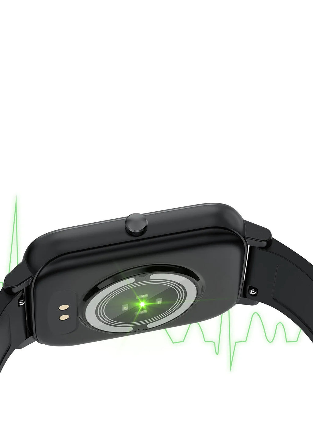 H80 smart watch with coloured silicone strap showing health metrics on 1.69-inch touchscreen.