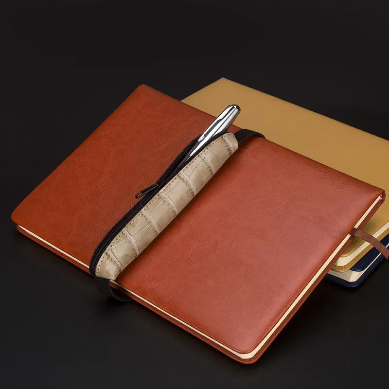 Long slim beige grey PU leather pencil case showing 16.5cm length