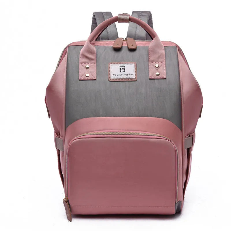 Large capacity blue powder mummy maternity nappy bag backpack with 16 pockets and insulated compartment