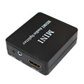HDMI audio video splitter in black with HDMI input, HDMI output, SPDIF, and RCA ports