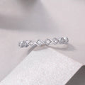 Moissanite wedding ring set S925 silver platinum-plated, under 0.1 carat, ring size 7, in gift box