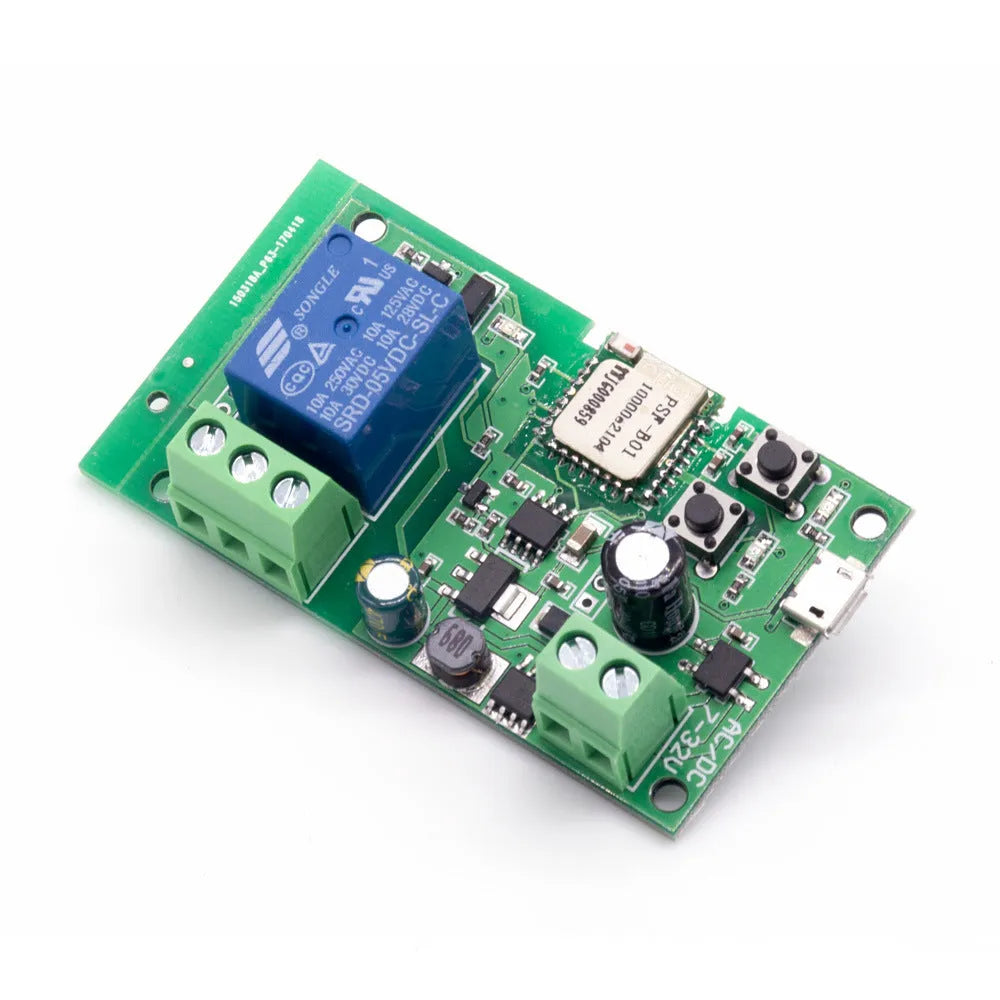 SMG-WF01 one-channel relay module with Wi-Fi remote control showing compact rectangular design