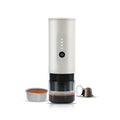 Portable handheld stainless steel electric coffee machine in jungle green colour