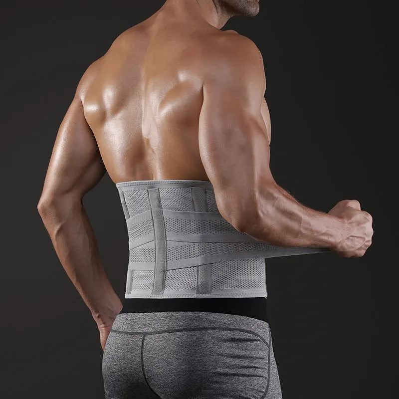 Adjustable waist support belt for outdoor sports in black, suitable for weightlifting and basketball