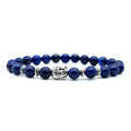 Handmade unisex beaded bracelet with 19mm Tiger Eye Buddha head bead.
