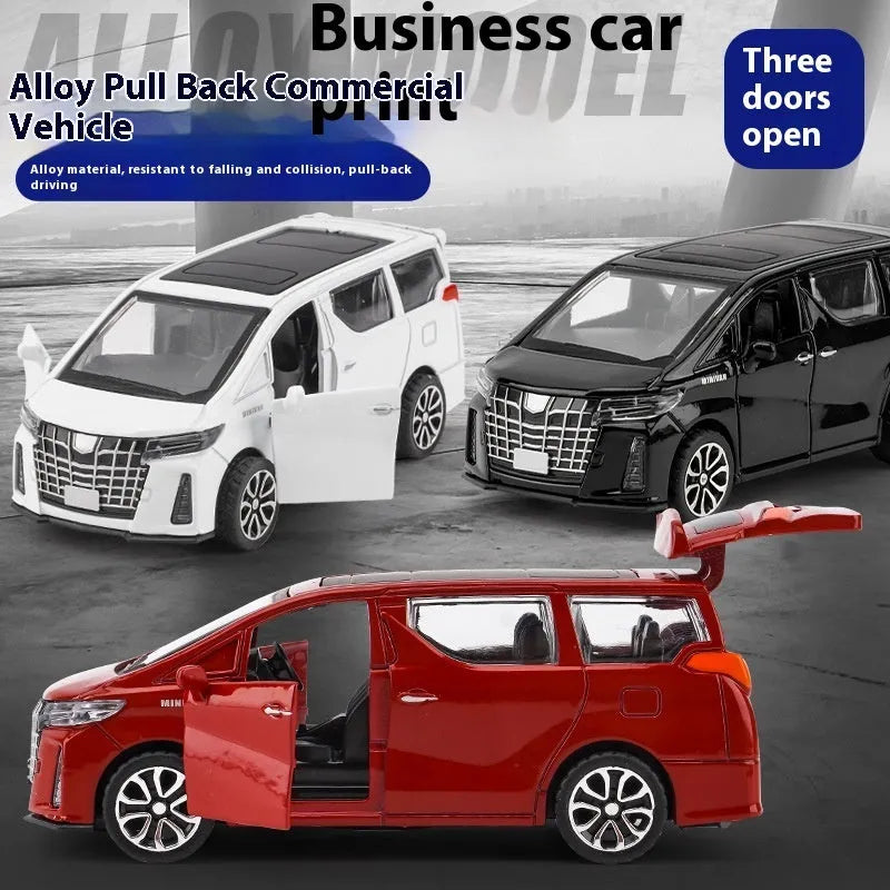 Children's alloy pull-back car toy in business red, 12x4.5x4.5 cm, for kids 4-6 years old