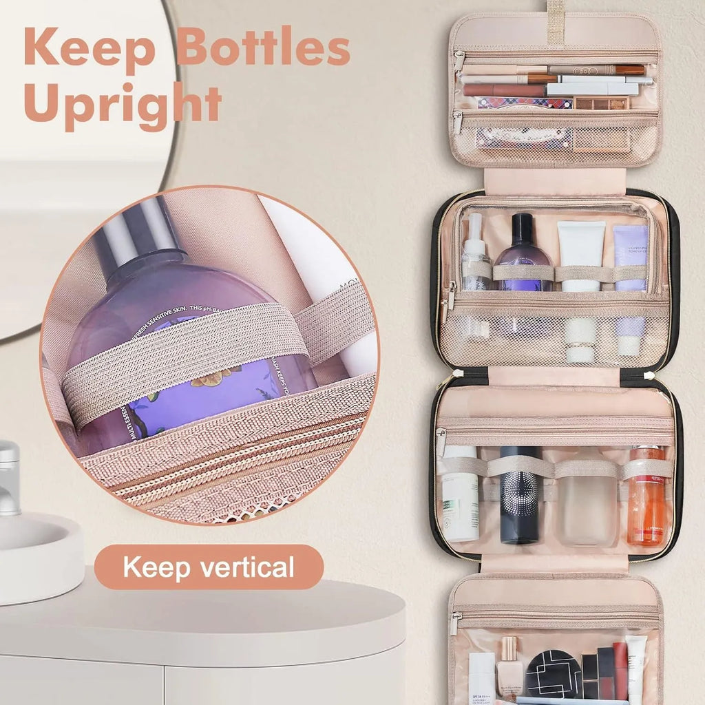 Polyester travel wash bag for cosmetics storage in multiple colour options