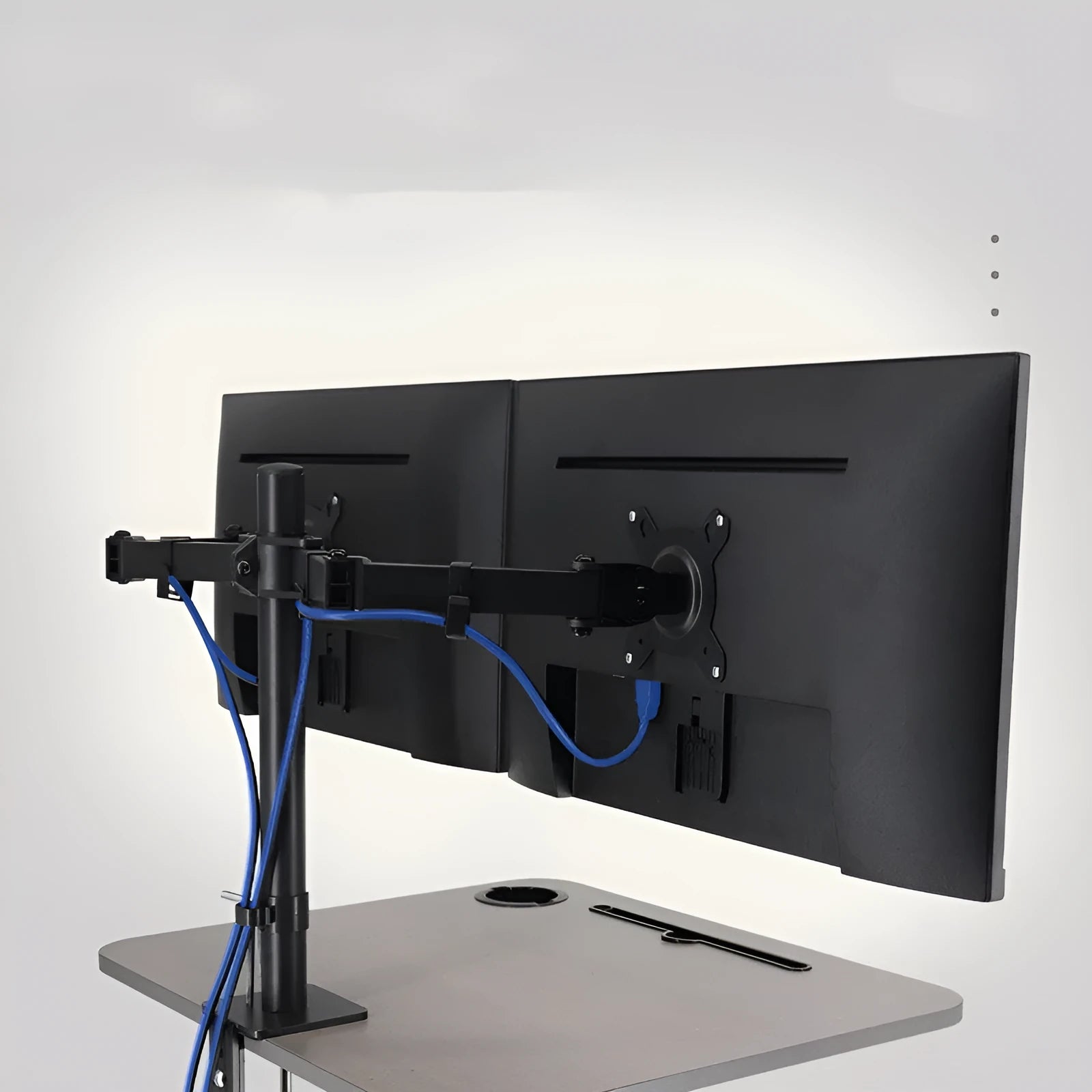 Computer lifting rotating display bracket for monitors 13-32 inches with steel construction