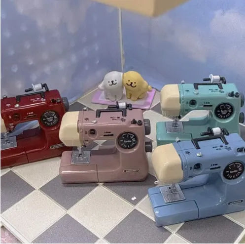 TOYS CABIN simulation mini sewing machine toy with baking varnish finish in four colours light blue olive green pink red