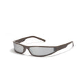 Women's narrow frame sunglasses in Bright Black and Gray, Mocha Mercury, Bright Black and White Mercury, and White Frame Red Mercury colour options