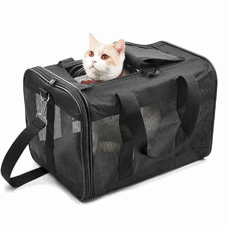 Pet carrier bag Oxford cloth portable travel for dog cat breathable foldable black grey blue purple sizes