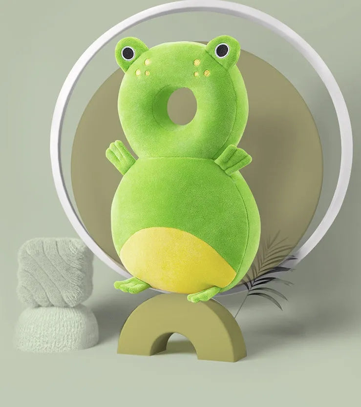 Baby breathable anti-fall protection pillow with adjustable straps in cute animal design