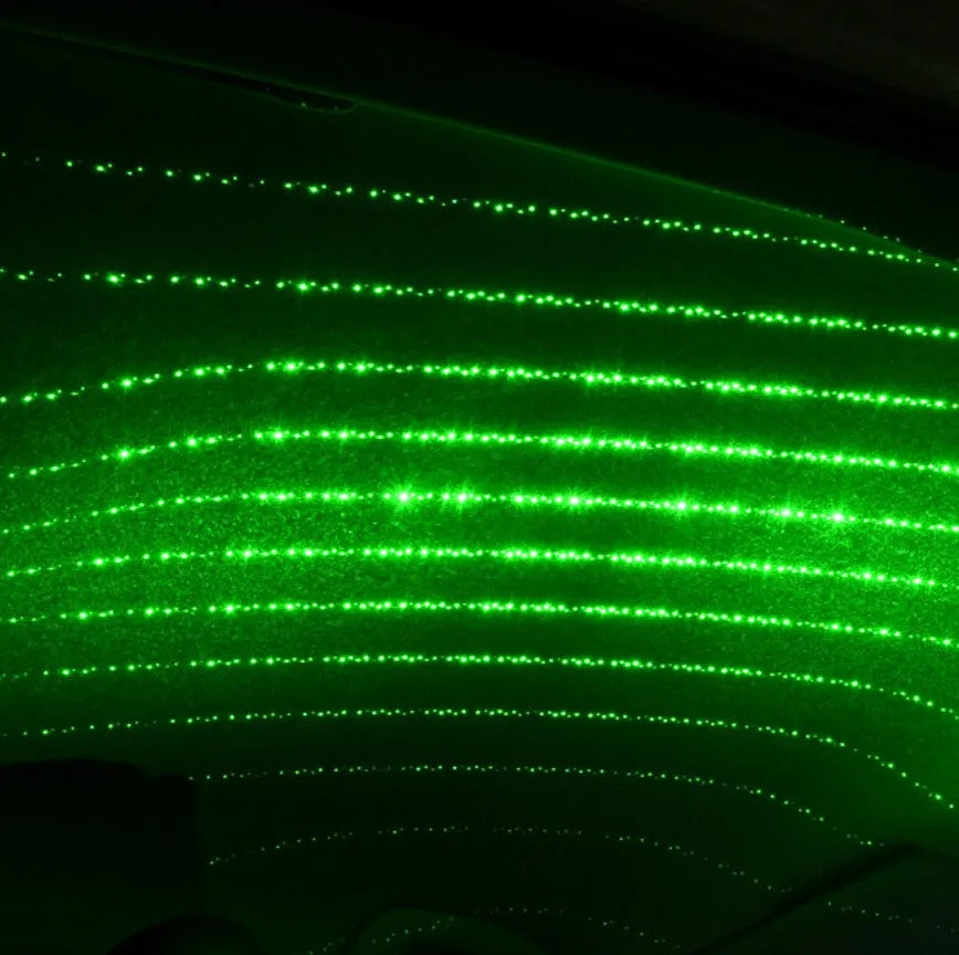 USB star laser projection lights for car interior atmosphere decoration with multiple colour options and style settings