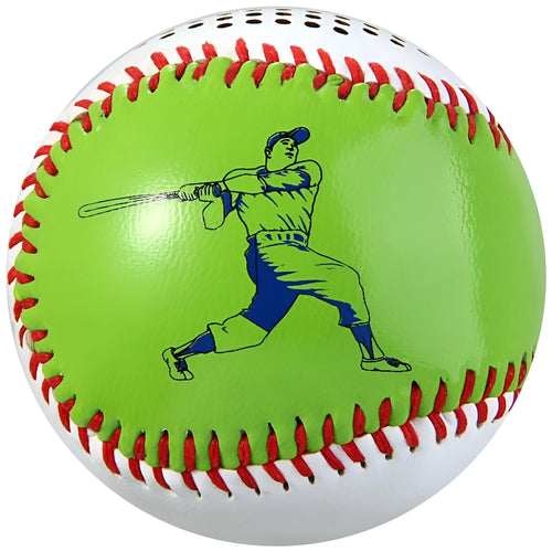 Baseball-shaped Bluetooth wireless speaker in green colour option