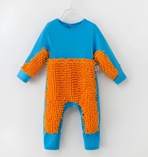 Baby crawler jumpsuit long sleeve non-hooded in blue for spring autumn size 73cm to 90cm