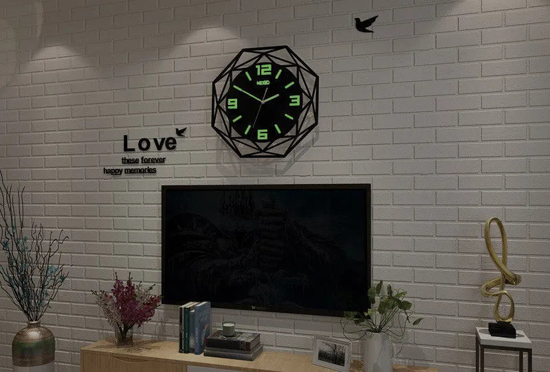 Acrylic wall clock with silent sweeping movement, square shape, green colour, size 40x40cm