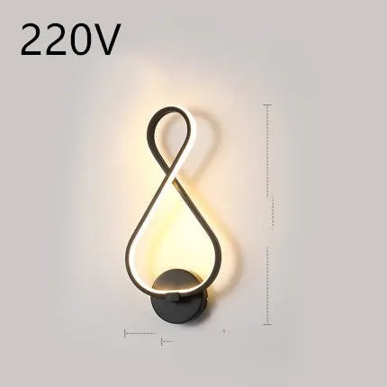 Minimalist Nordic design LED wall lamp with a silicone shade, mounted on a bedroom wall.